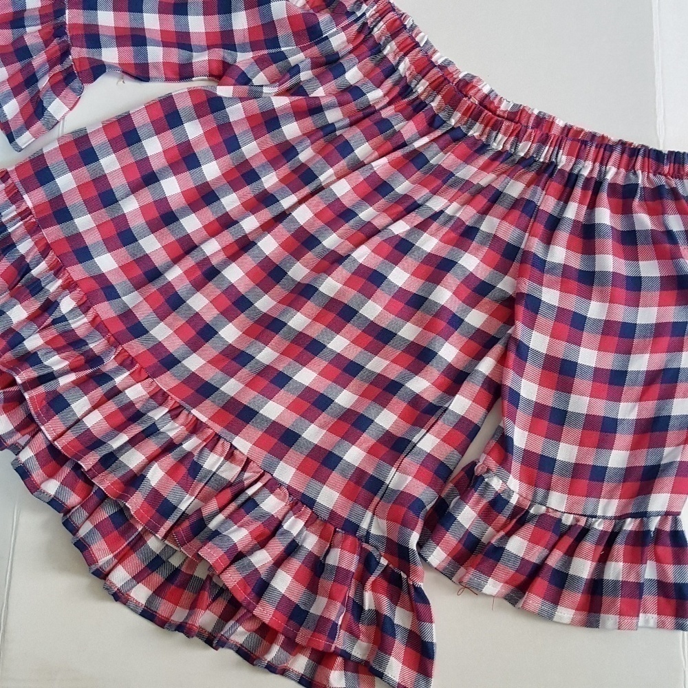 Valentine’s Day plaid top